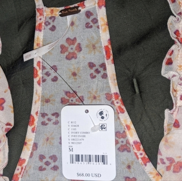 Free People Fearless Knit Top in Ivory Combo sz MED - Picture 4 of 10